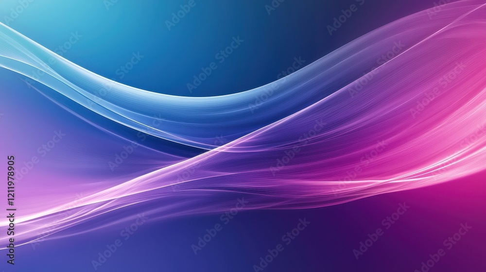 Fototapeta premium Soft Glowing Waves in Blue and Pink Hues Creating a Dreamy, Ethereal Background Ideal for Modern Design Projects and Artistic Presentations