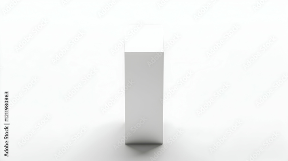 Blank white cube product display on white background Blank white cube product display on white background