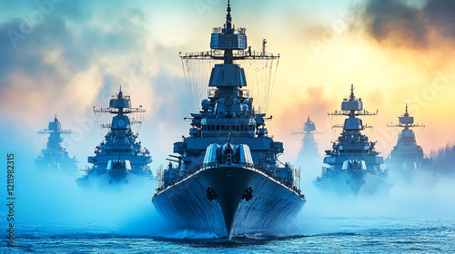 Majestic Warships at Sea: A Powerful Armada on a Global Mission