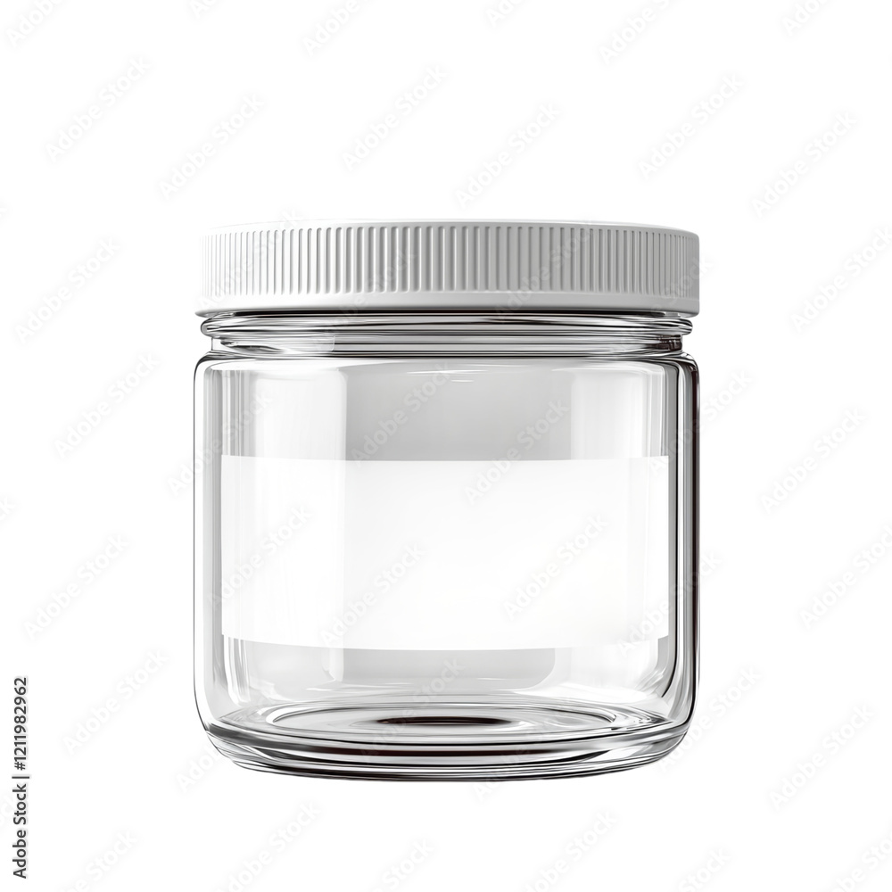Clear Glass Jar with Lid for Storage or Decoration Isolated on transparent background Clear Glass Jar with Lid for Storage or Decoration Isolated on transparent background