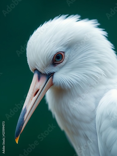 an image of a white bird with a long beak and a long beak. photo