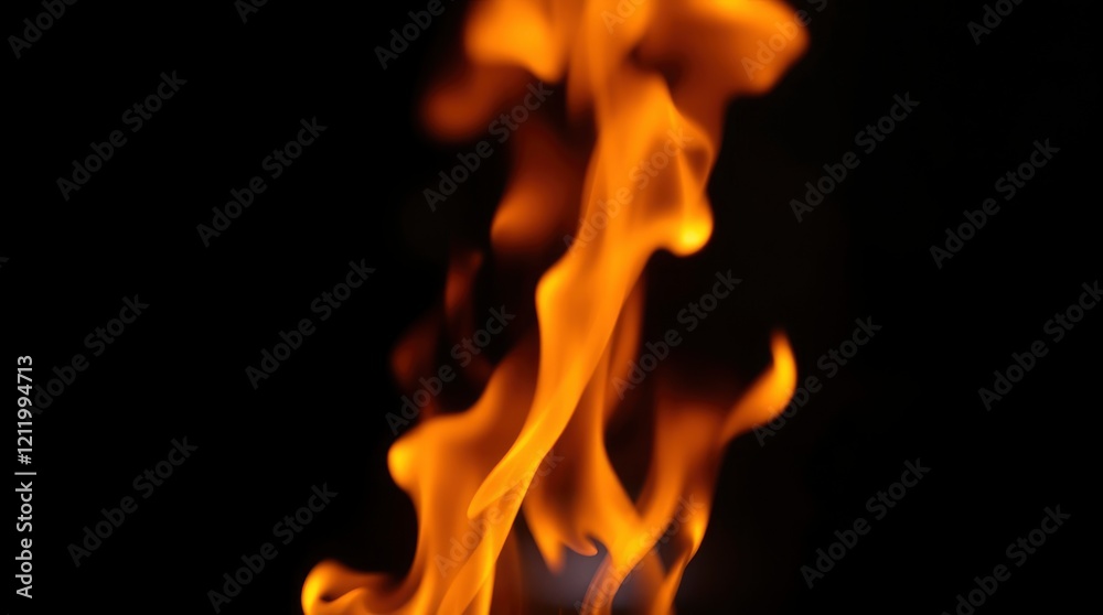 Fototapeta premium Fiery Abstract: Dancing Flames Against Dark Background
