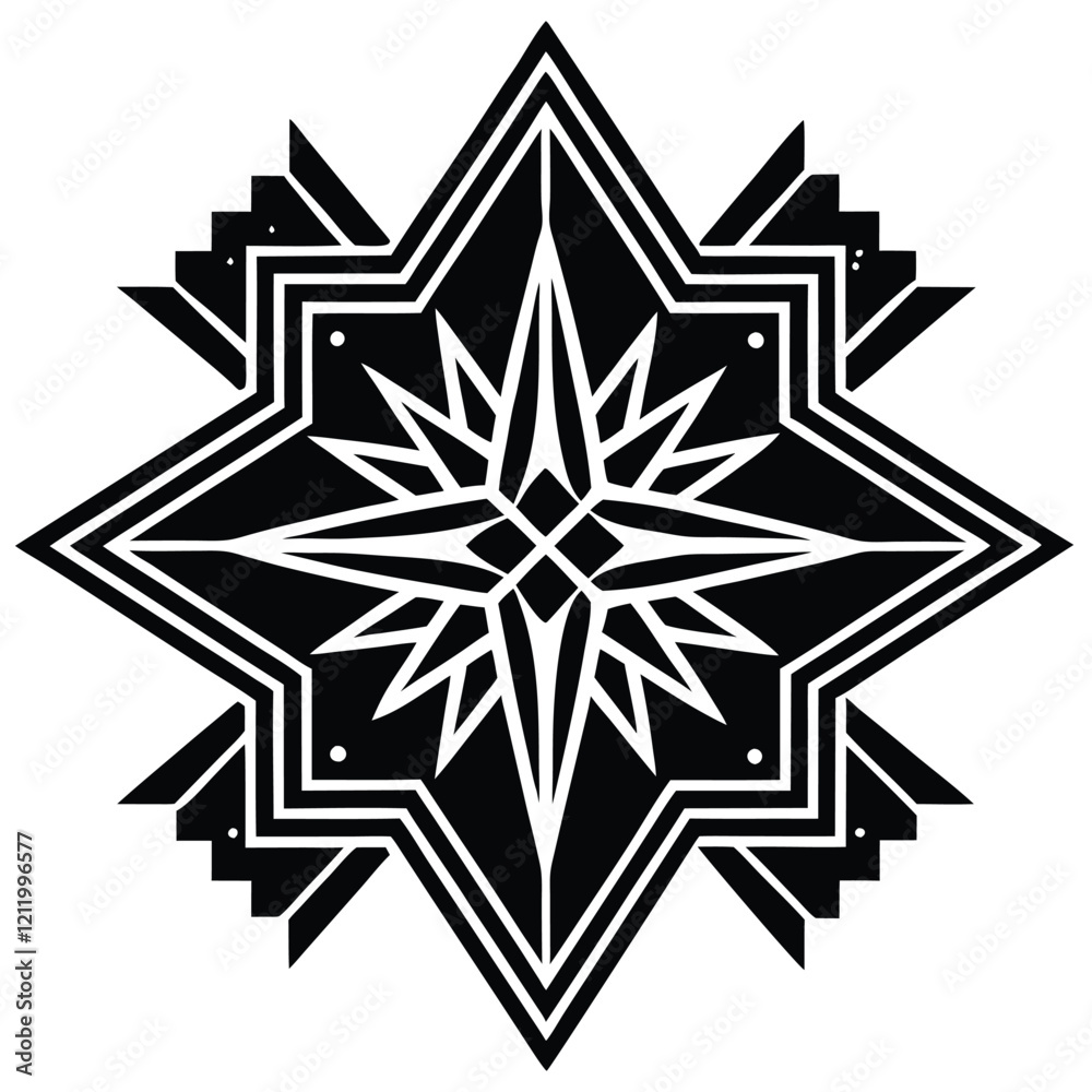 A vector silhouette design of a carpet pattern with sharp, A vector silhouette design of a carpet pattern with sharp,