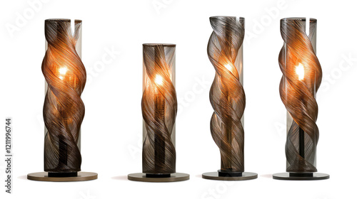 Modern Decorative Floor Lamps Collection Set on White Generative AI