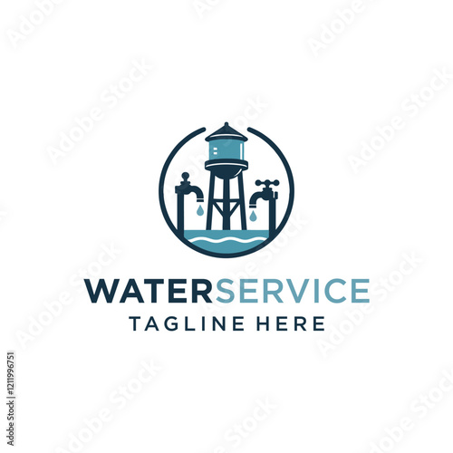 water service solution  logo design inspiration 