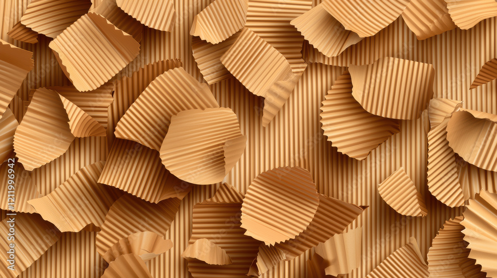 Obraz premium Seamless corrugated board pattern with textured layers in warm tones