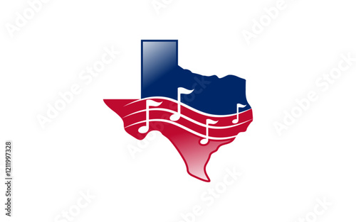 Logo of music with texas design concept