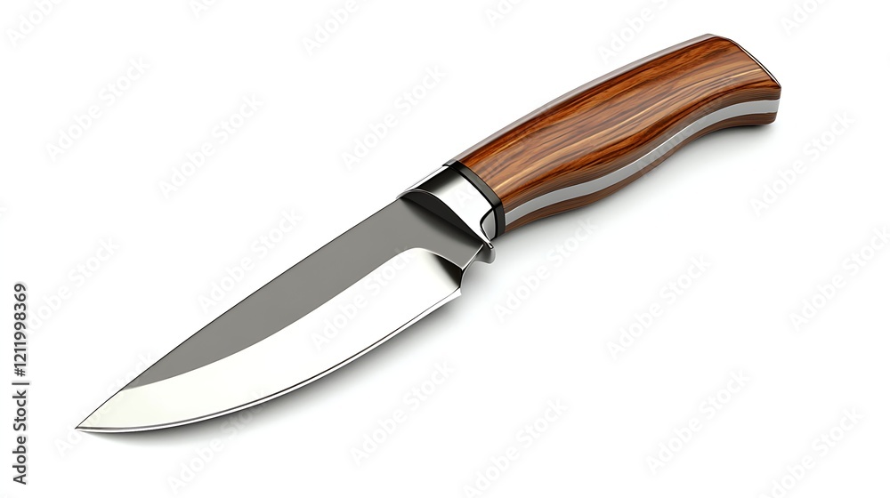 Fototapeta premium Minimalist Sleek Kitchen Knife on White Background