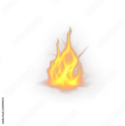 Fire flames isolated on transparent background. Fire flame png bundle, movement of fire flames.