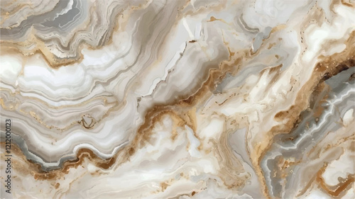 Abstract swirly texture. Fantasy fractal background. 3D rendering. Shellfish, stone, pearl. White, grey, beige and brown