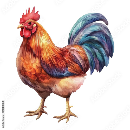 rooster isolated on white background