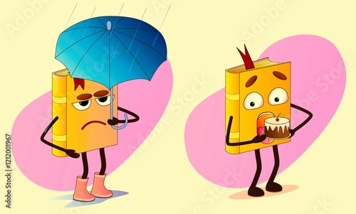 The image of the book's character, made in the form of vector graphics, with elements of hyperbolization.