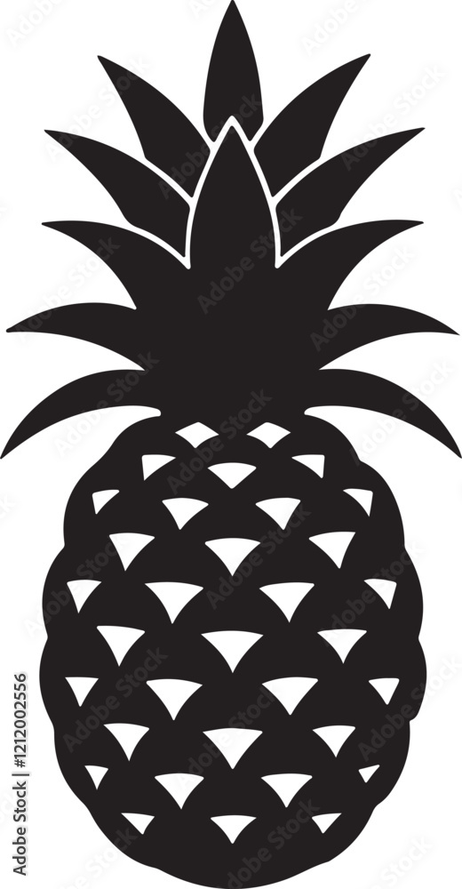 Obraz premium pineapple fruit silhouette vector art