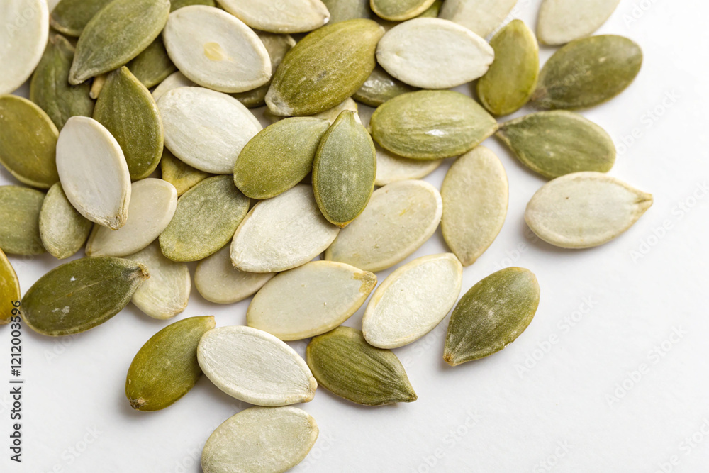 Raw pumpkin seeds Isolated on White Background Raw pumpkin seeds Isolated on White Background