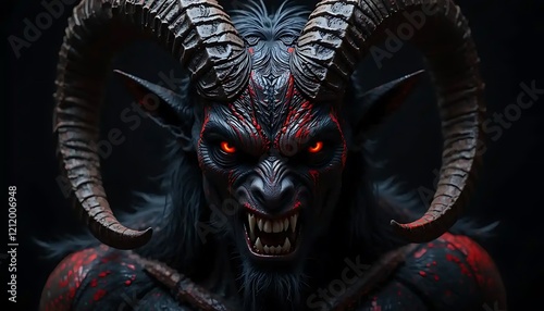 Infernal Beast: A Digital Portrait of a Demonic Creature photo