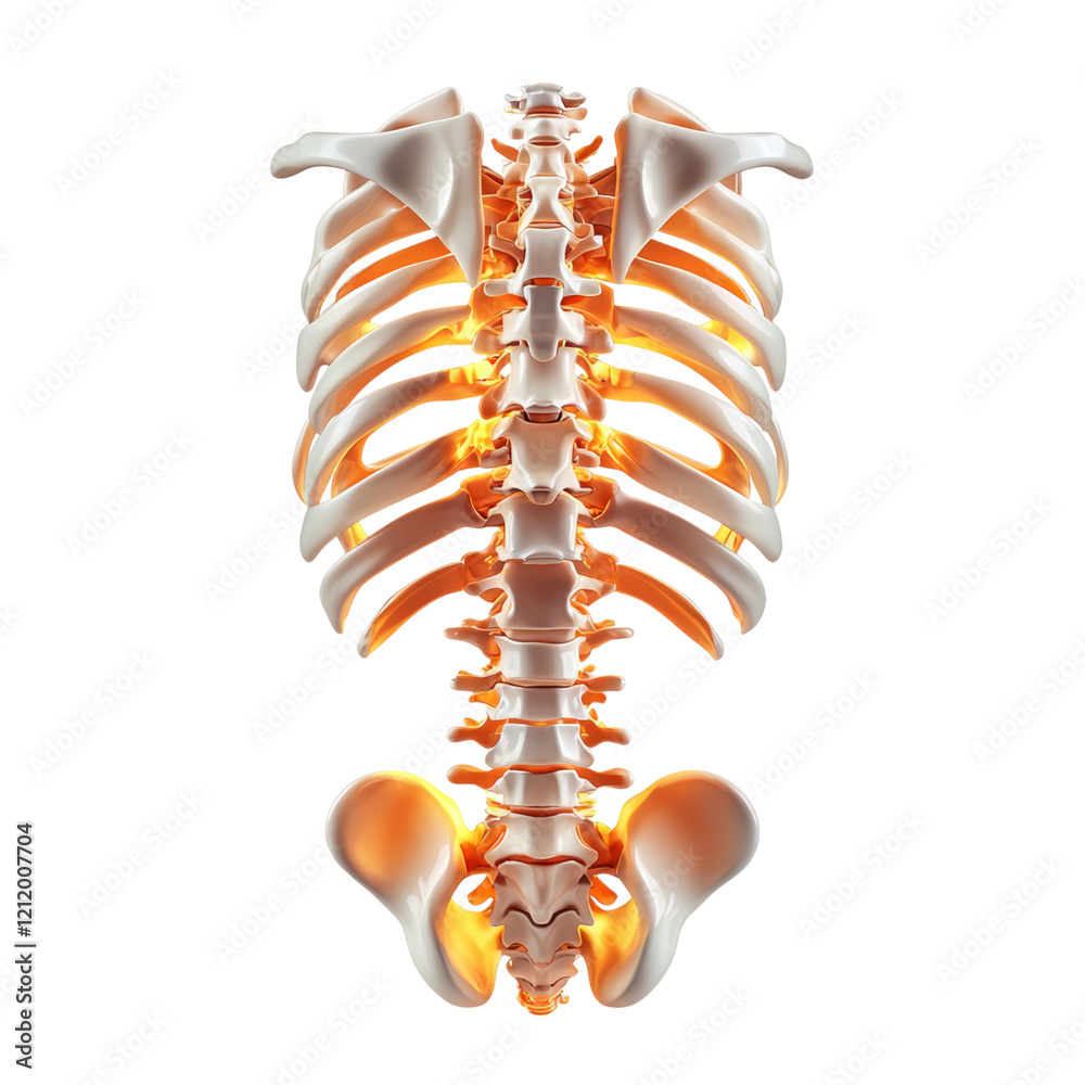 Fototapeta premium Anatomical Human Skeleton Model for Educational Use Isolated on transparent background