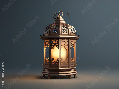 Islamic greeting Eid Mubarak cards or Ramadan Karim for Muslim Holidays. Eid-Ul-Adha or Eid UL Fitir festival celebration. Arabic Ramadan Lantern . Decoration lamp photo