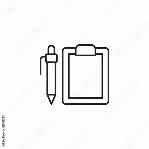 Clipboard pen document write icon vector sign