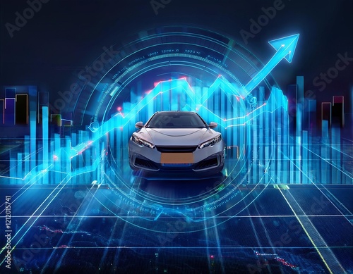 Rising car prices shown by growing graphs and statistics