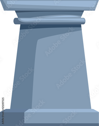 Simple gray museum column pedestal designed for exhibiting art