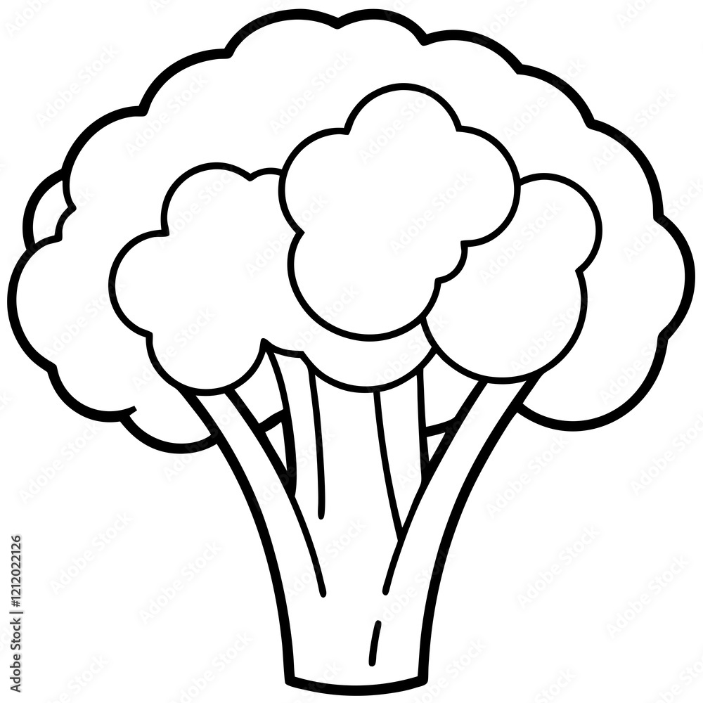 Minimalist Broccoli Vector Graphic Minimalist Broccoli Vector Graphic
