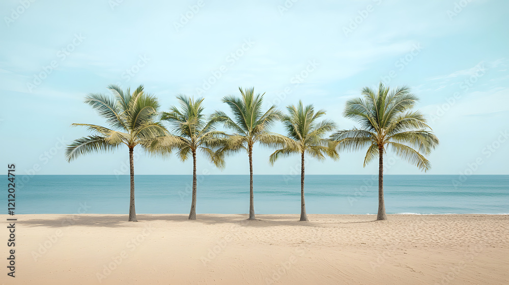 Beach with trees | Generative AI Beach with trees | Generative AI