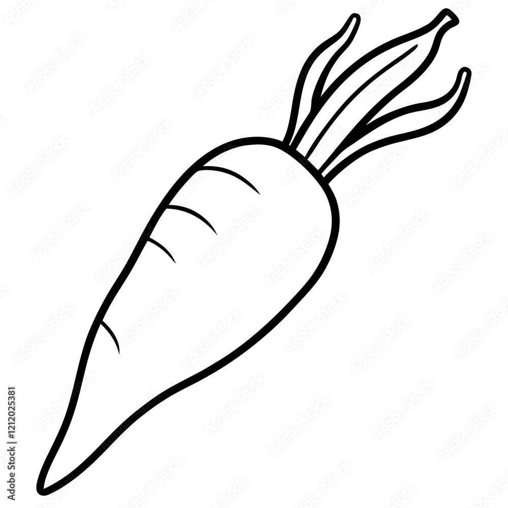 Minimalist Parsnip Art One-Line Vector Design Minimalist Parsnip Art One-Line Vector Design