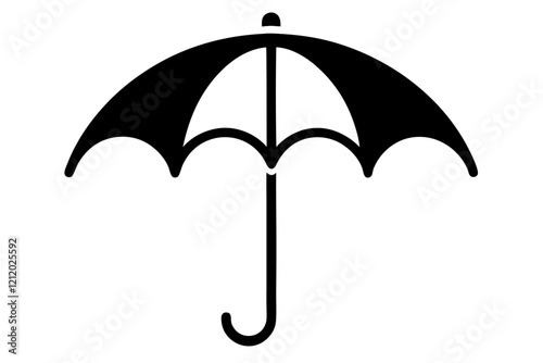 Single-Lined Umbrella Icon