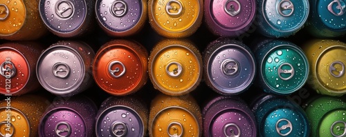 Colorful empty beer cans