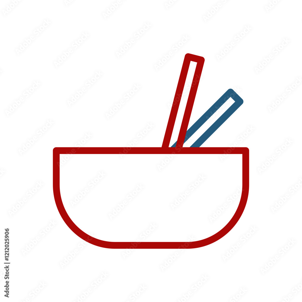 Simple Bowl with Chopsticks Icon Simple Bowl with Chopsticks Icon