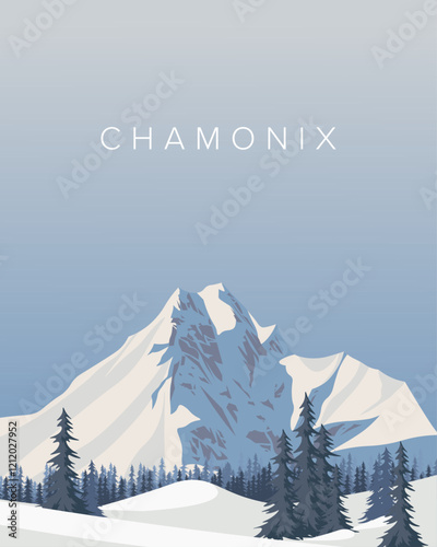 Chamonix France travel poster, banner