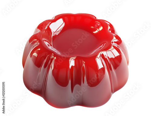 Red gelatin dessert isolated on transparent or white background