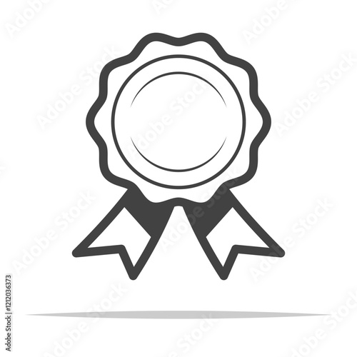 Seal with ribbon outline icon transparent vector isolated