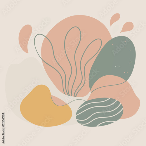 A vector silhouette design of abstract clay sculptures with smooth,