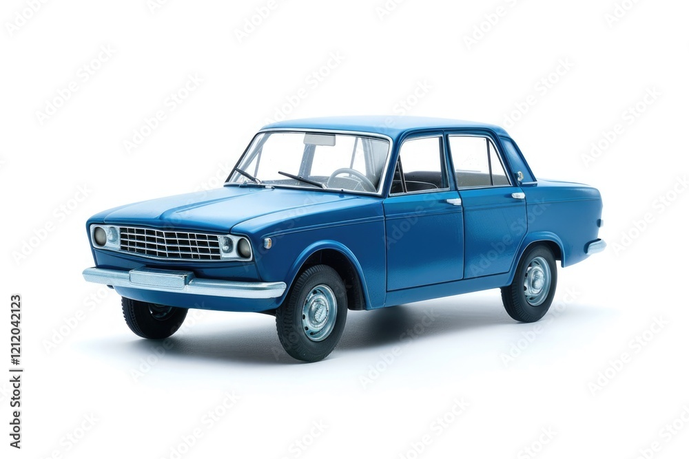 Collection model of a blue car made in Russia isolated on white. Collection model of a blue car made in Russia isolated on white.