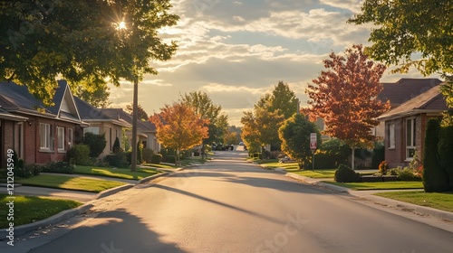 A row of houses on a street