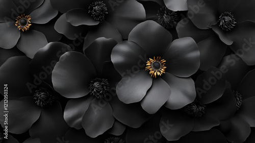 aclose up  of  large black flowers background photo