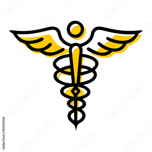 .Medical symbol, caduceus, winged staff, snake emblem