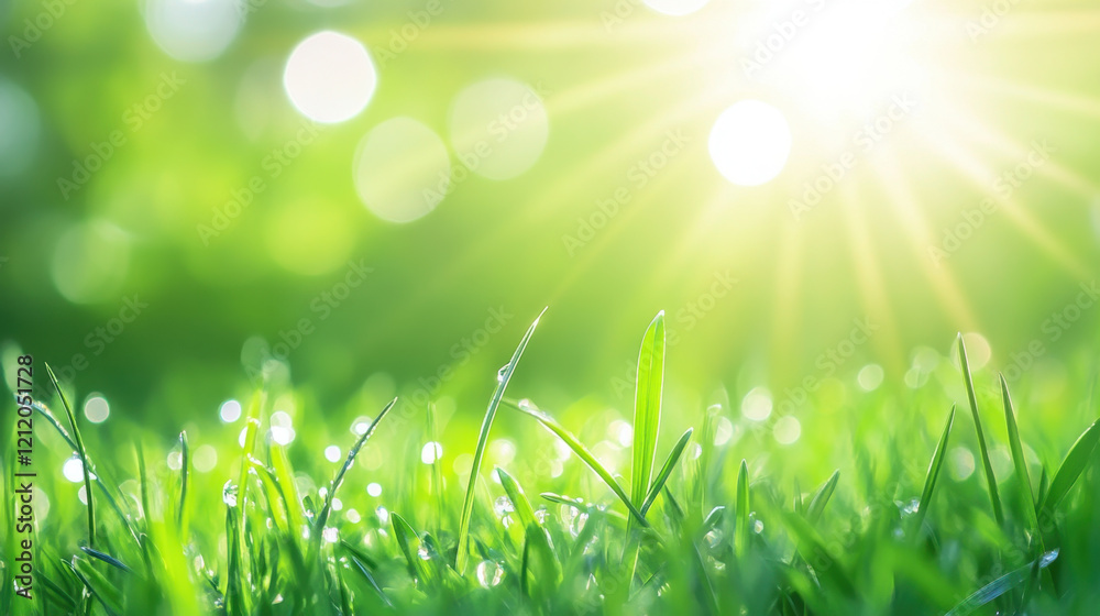 Close-up sunlight in a green forest with a leaves Close-up sunlight in a green forest with a leaves