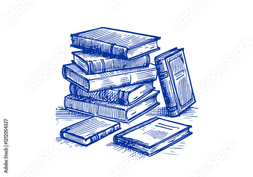 Book hand drawn sketch vector