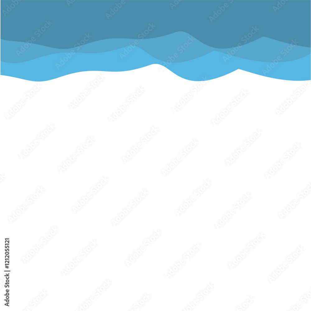 Naklejka premium Blue Top Wave Border