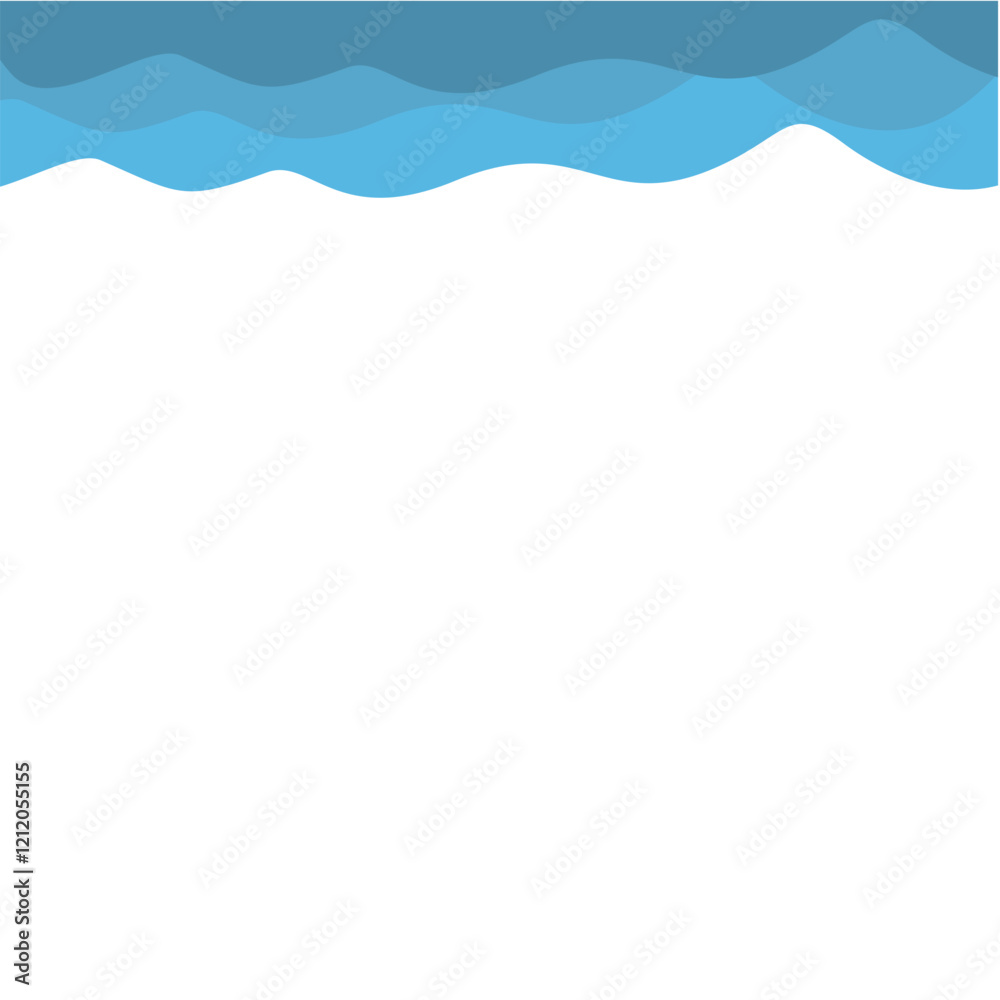 Blue Top Wave Border Blue Top Wave Border