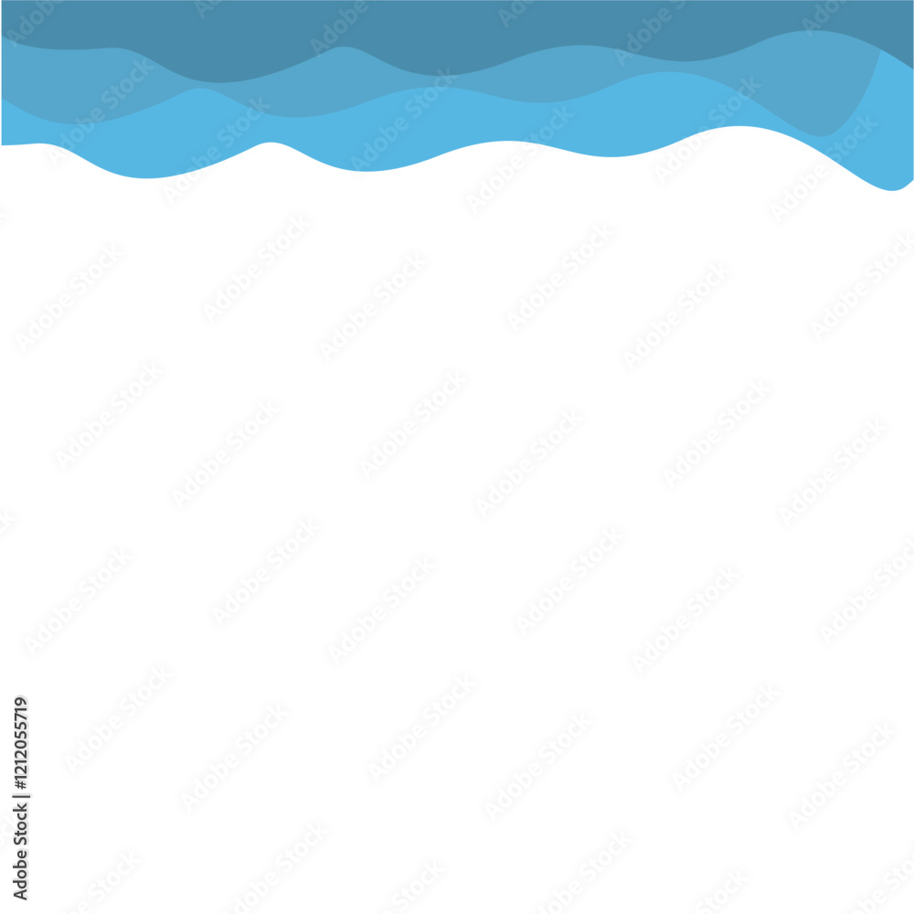 Blue Top Wave Border Blue Top Wave Border