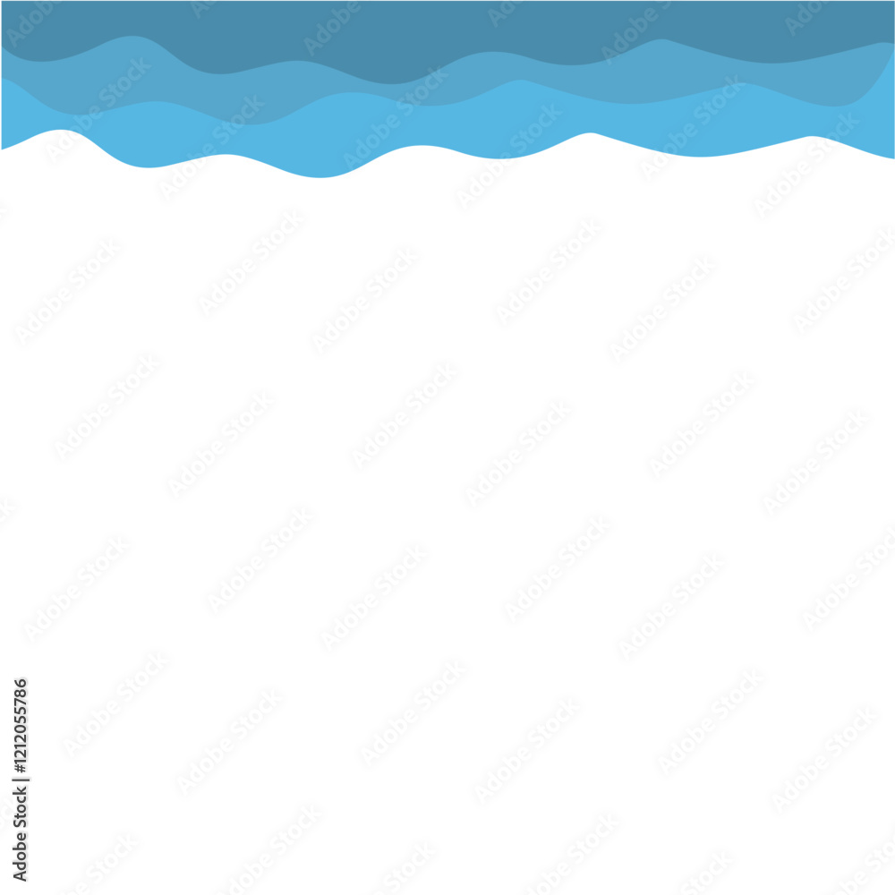 Blue Top Wave Border Blue Top Wave Border