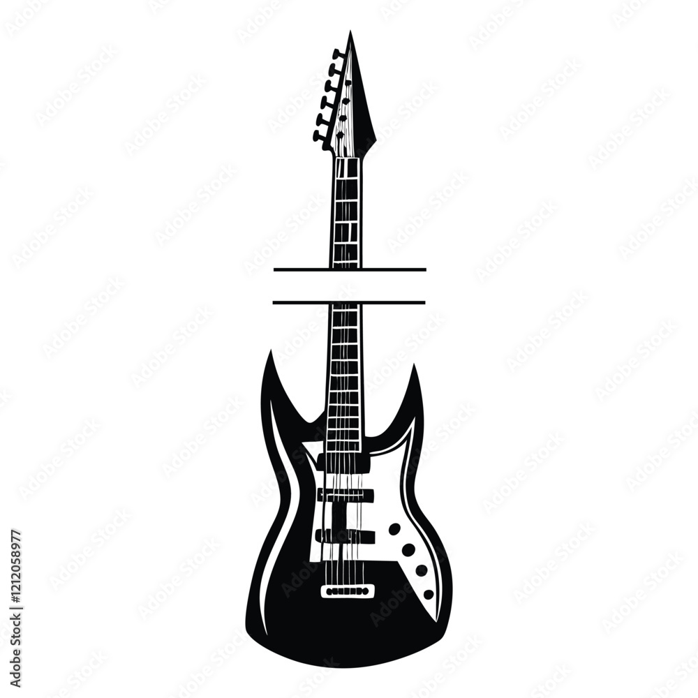 Obraz premium Musical instrument vector illustration, Music Monogram clipart Design