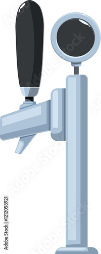 Beer tap dispensing fresh draught beer, a symbol of pubs and breweries