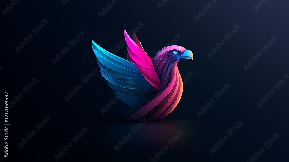 Fototapeta premium Abstract Eagle Design, Dark Background, Graphic Art, Logo