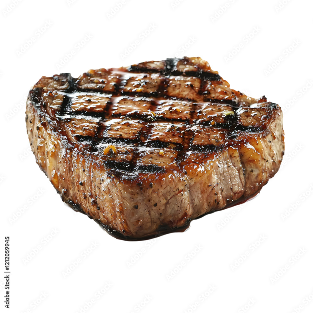 Grilled Steak with Perfect Char Marks Isolated on transparent background Grilled Steak with Perfect Char Marks Isolated on transparent background