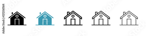 Home vector icons pack in black and blue colors