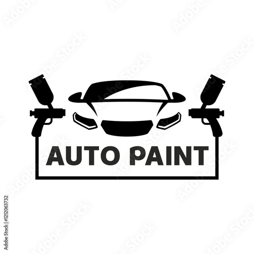Car painting logo design vector illustration. Auto paint logo vector illustration,